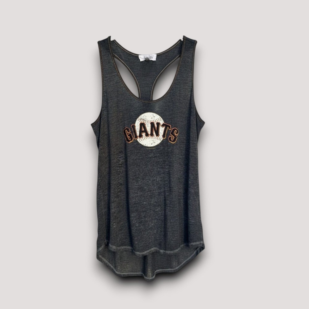 Touch San Francisco Giants Tank Top Womens L Gray Racerback Relaxed Y2k Casual